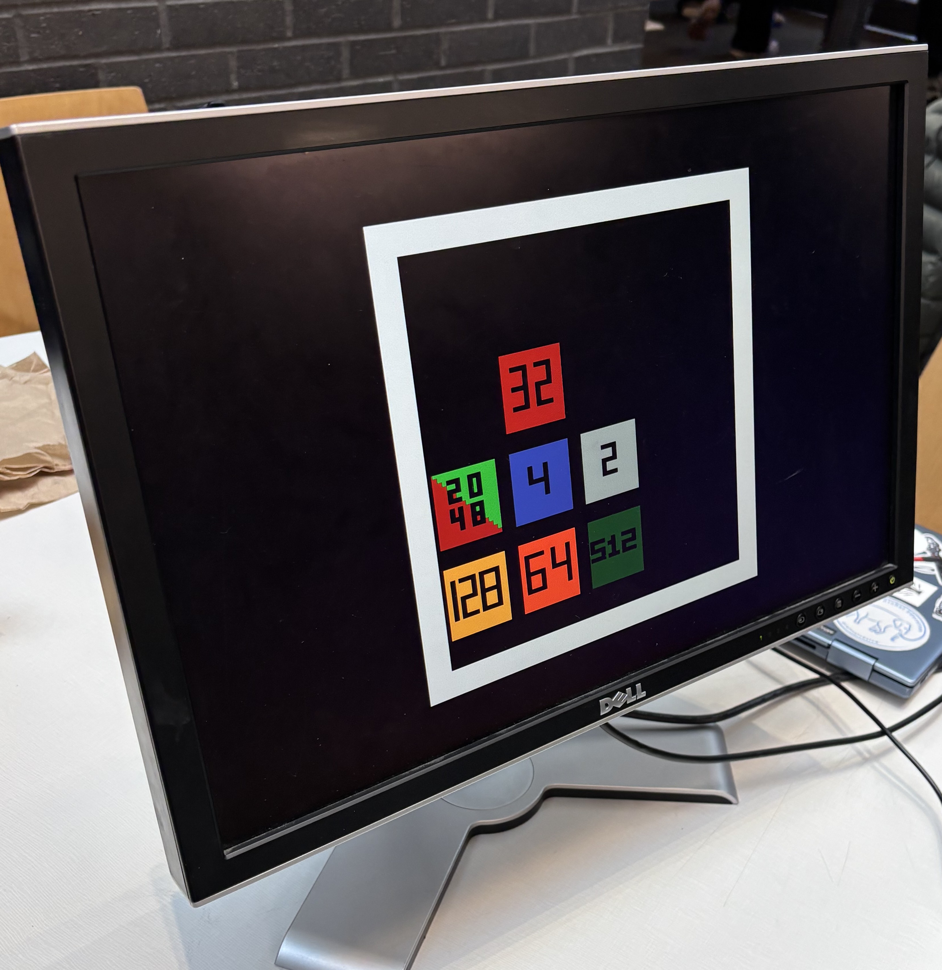 2048 game running on FPGA hardware